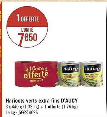 Promo Haricots Verts Extra Fins D aucy chez Supermarchés