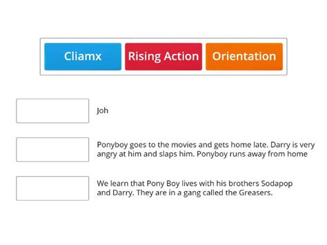 The Outsiders - Plot Structure - Match up