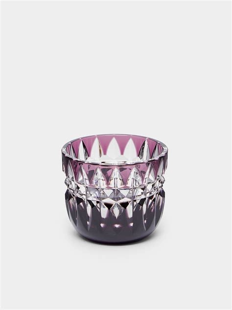 Purple Seville Hand-Blown Crystal Candle Holder by Cristallerie De ...