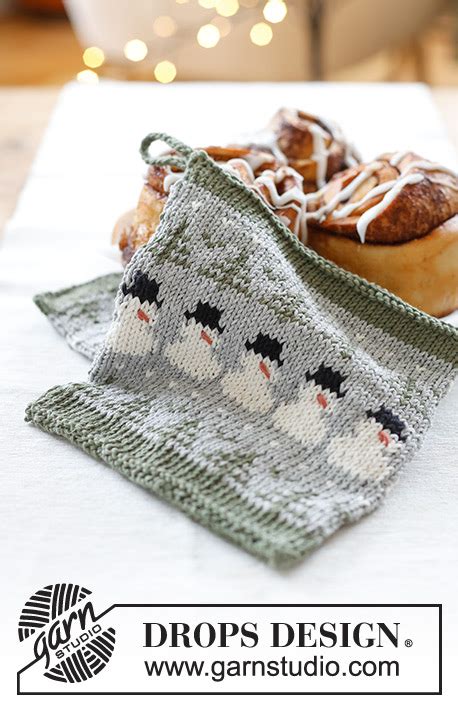 Snowman Time Potholders Drops Extra Free Knitting Patterns