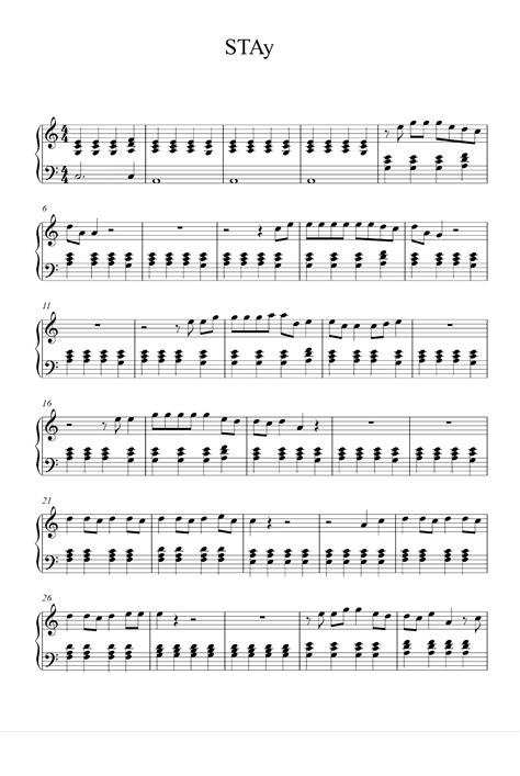 Stay Arr Justin Bieber By Kid Laroi Feat Justin Bieber Sheet Music