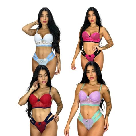 Kit Conjunto Calcinha Suti Lingerie Bojo Sensual Feminino Adulto Revenda Moda Feminina