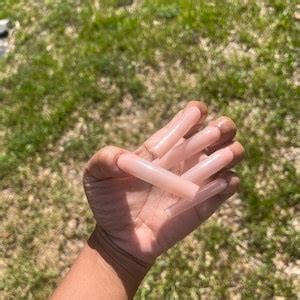 Fully Nude Acrylic Press On Set Nude Press Ons Press On Nails Cute Press On Nails Nude Press