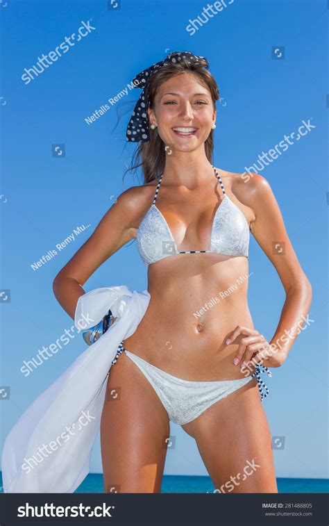Portrait Happy Sexy Girl Bikini Posing Stock Photo Shutterstock