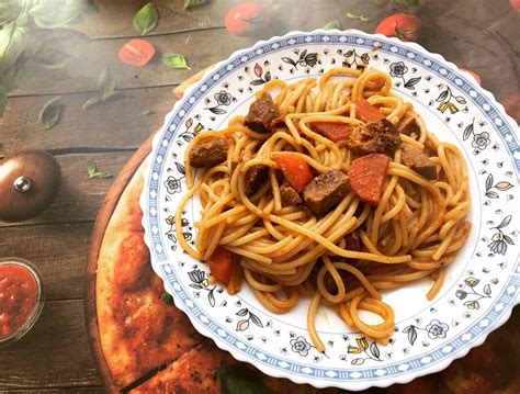 Спагетти со свининой и морковью 🥕🌶🍖 - рецепт автора Лилия Хижняк