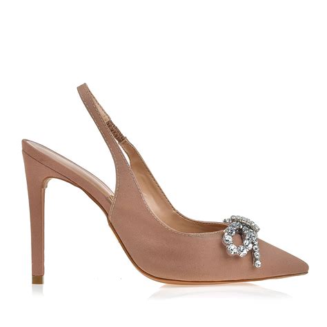 UZA Shoes Slingback Salto Alto Silk Nude Coleção Outono inverno 2023