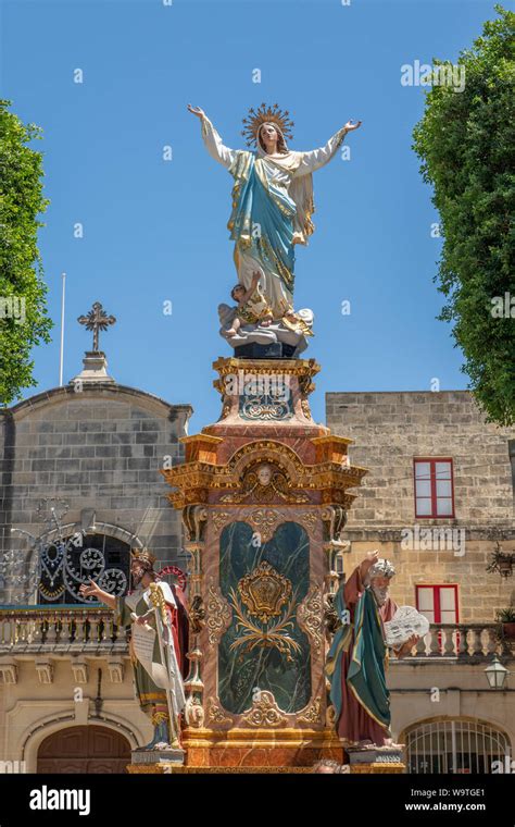 Santa Marija Festa Statue Victoria Gozo Stock Photo Alamy