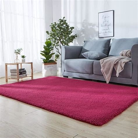 Faux Peau De Mouton En Laine Tapis Rouge 100 X 190 Cm Tapis De Chevet