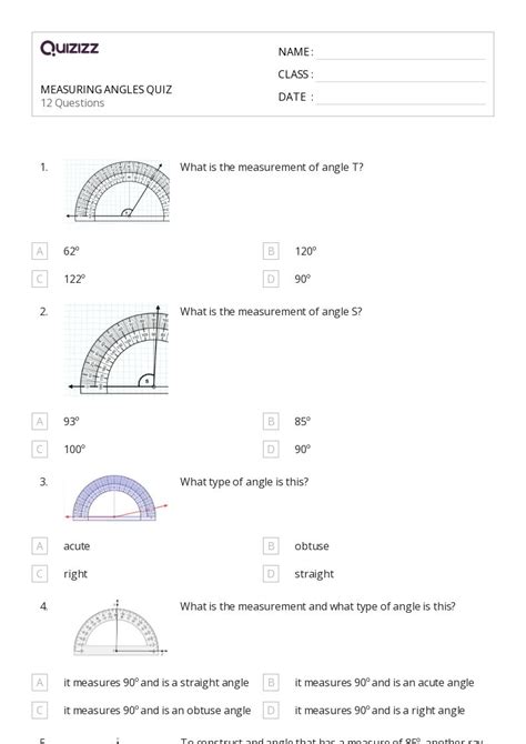 50 Measuring Angles Worksheets For 4th Grade On Quizizz Free And Printable