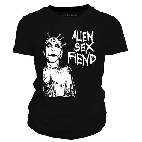 Camiseta feminina algodão Dasantigas estampa Alien Sex Fiend em serigrafia silk