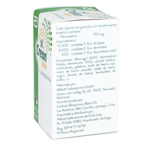 Creon 10 000 Pancreatina 150 mg 20 Cápsulas Cruz Verde