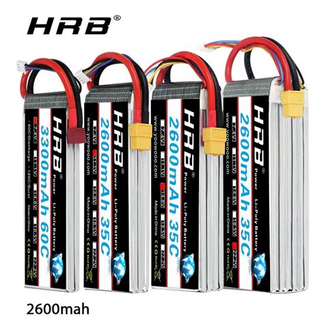 Аккумулятор HRB 2S 3S 4S Lipo 7,4 В 11,1 В 2600 мАч 35C с разъемом XT60 ...