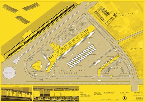 Monochrome Site Plan of Bus Terminal