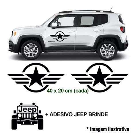 Kit 2 Adesivos Jeep Estrela Militar Renegade Compass Troller MercadoLivre