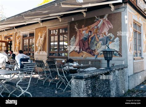 Oberammergau Germany October 2021 Facade With A Religious Mural