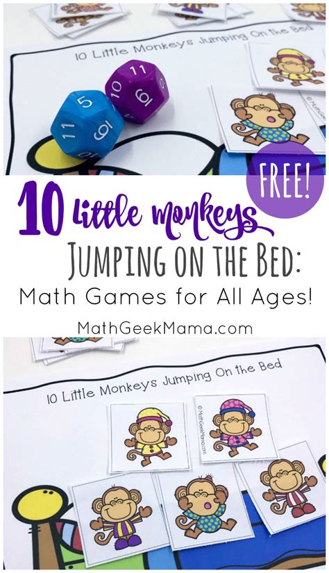 {FREE} Ten Little Monkeys Jumping On the Bed: Math Game for All Ages!