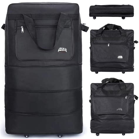 30in 3 Layer Expandable Suitcase Bag Foldable Rolling Wheeled Luggage Handbag Large For Home