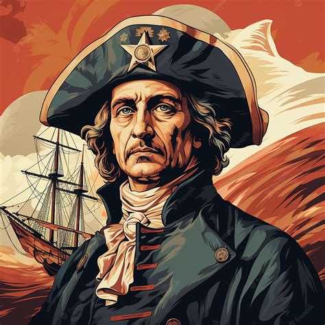 Premium Photo Christopher Columbus Cartoon Image With American Flag