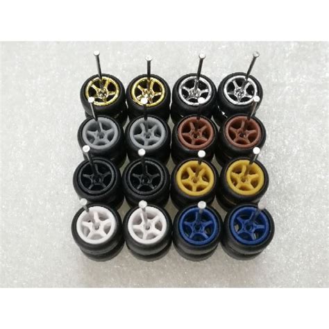 Tayar Getah Rim Hot Wheels Rubber Wheels Spoke Mm Jdm Long Axle Tyre Shopee Malaysia