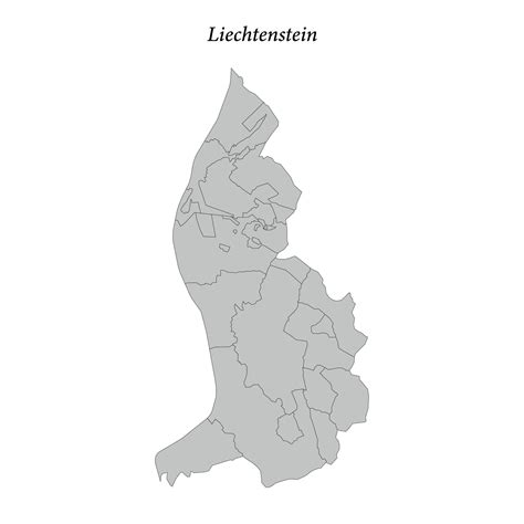 Simple flat Map of Liechtenstein with borders 35316302 Vector Art at