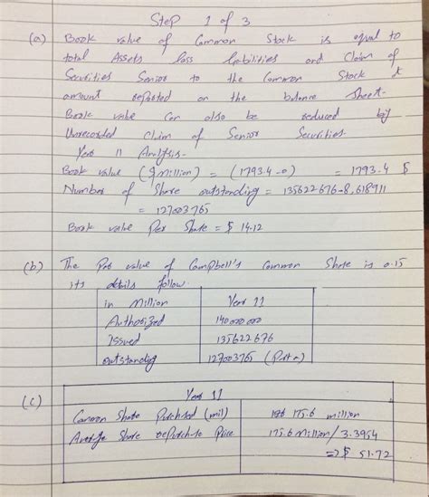 Solved Campbell Soup CASE 3 3 Analyzing And Interpreting Equity Refer