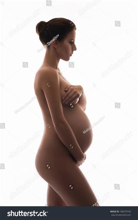 Naked Pregnant Woman Beautiful Belly Over Stock Photo 196079756 Shutterstock