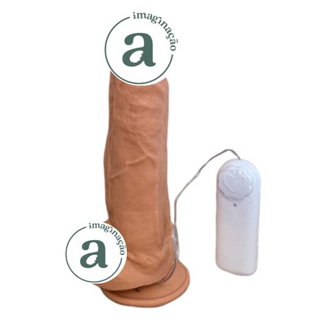 Modelo Pyro vibrador e ventosa Prótese Peniana Dildo Consolo Silicone Pênis Pinto