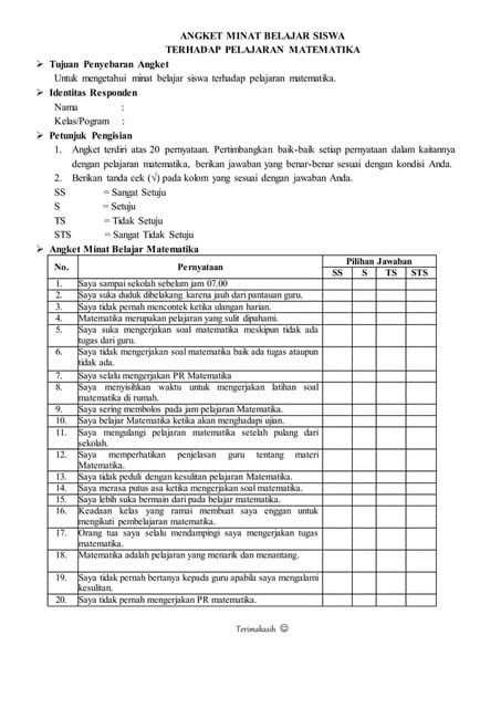 Contoh Angket Penelitian Disertai Pengertian Dan Cara Merancangnya