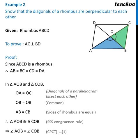 Example Show That Diagonals Of Rhombus Are Perpendicular