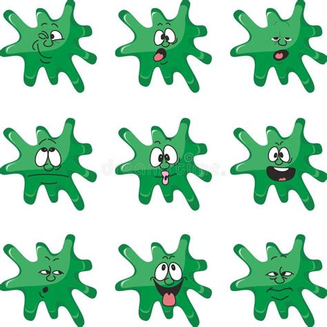 Lemozione Sorride Insieme Di Colore Della Macchia Di Verde Del Fumetto
