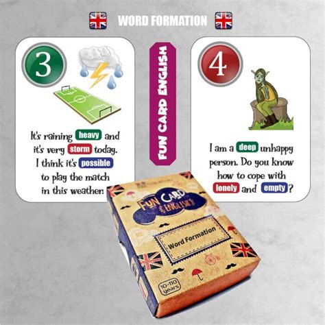 FUN CARD ENGLISH WORD FORMATION fiszki gra do nauki języka