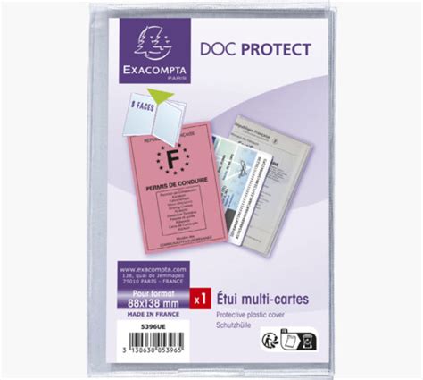 Exacompta Etui De Protection Multi Cartes 4 Volets PVC Lisse 20 100e