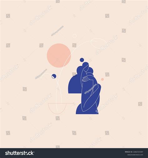 Contemporary Woman Silhouette Vector Illustration Nude Stock Vector Royalty Free