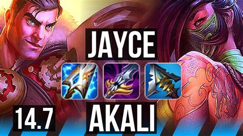 Jayce Vs Akali Mid 7k Comeback 7 Solo Kills 600 Games 45k Dmg