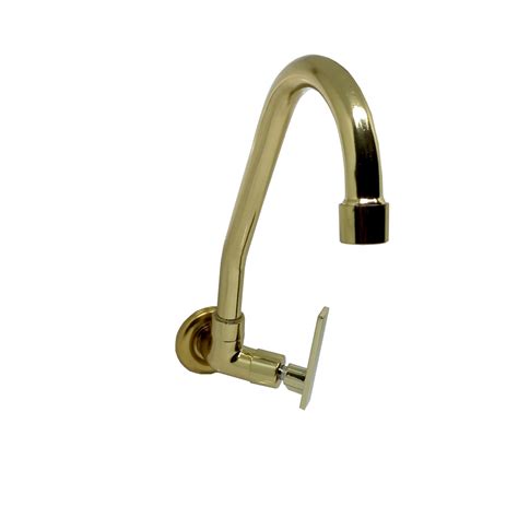 Torneira De Parede Dourada - Torneira Dourada Para Cozinha de Parede Bica Movel de Metal | Shopee Brasil