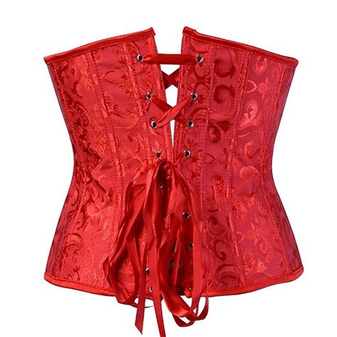 Women S Lace Up Boned Underbust Corset Jacquard Brocade Waist Training Bustier Lingerie Rococo