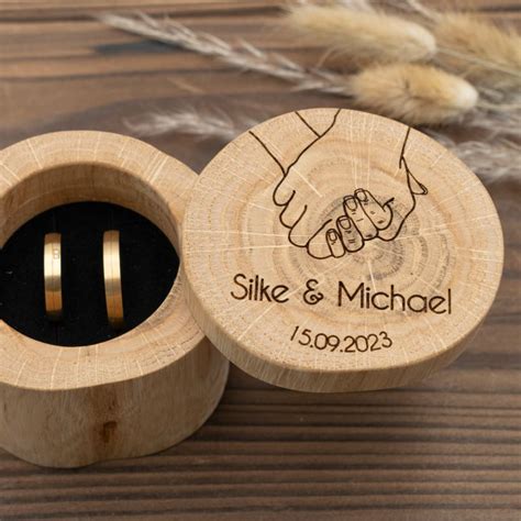 Ringbox Ringk Stchen Holz Zur Hochzeit Personalisiert Kirschbl Te