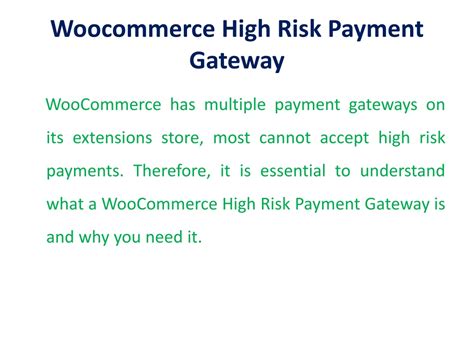 PPT Woocommerce High Risk Payment Gateway PowerPoint Presentation