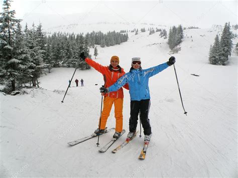 Females snow skiing — Stock Photo © leesa84 #1171147