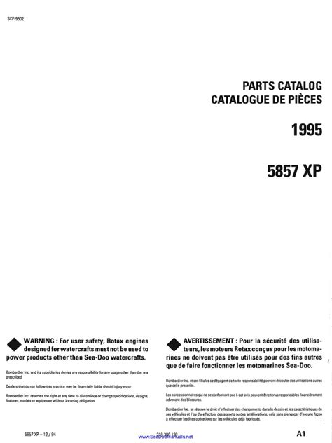 1995 SeaDoo XP Parts Catalog | PDF