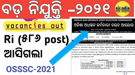 Ri Notification Ri Elegibility Ri Recruitment 2021osssc Vacancies