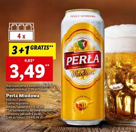 Promocja Piwo perła miodowa w Lidl