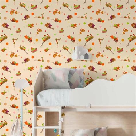 Papel De Parede Adesivo Brinquedo Nude Quarto Infantil 2M Deliquadros