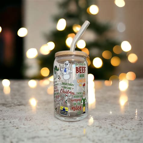 Elf Glass Can Elf Glass Cup Christmas Glass Can Elf Coffee Etsy