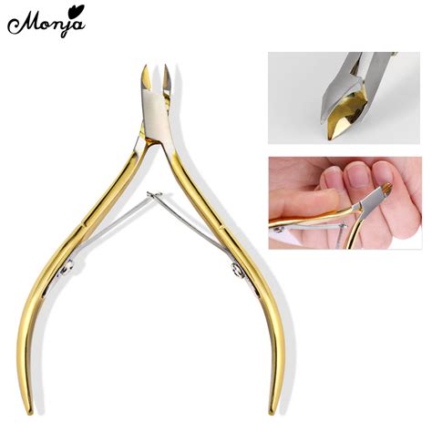 Monja Golden Stainless Steel Nail Cuticle Spoon Pusher Remover Cutter