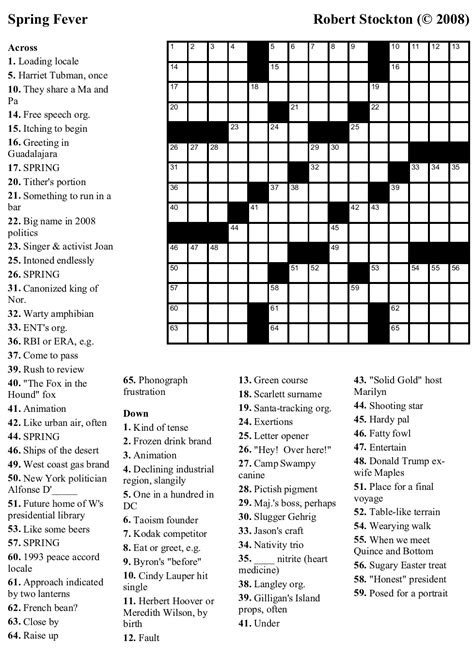 Free Printable Spring Crossword Puzzles For Adults Emma Crossword Puzzles