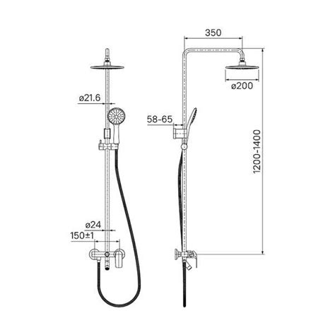 Душевая стойка Iddis CHISB1Fi06 CHIP Смеситель с верхним душем и ...