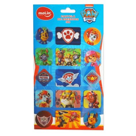 Cartela De Adesivos 3d Patrulha Canina Molin