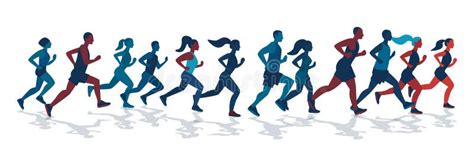 Group of Running People Diverse Community Athletic Activity Dynamic ...