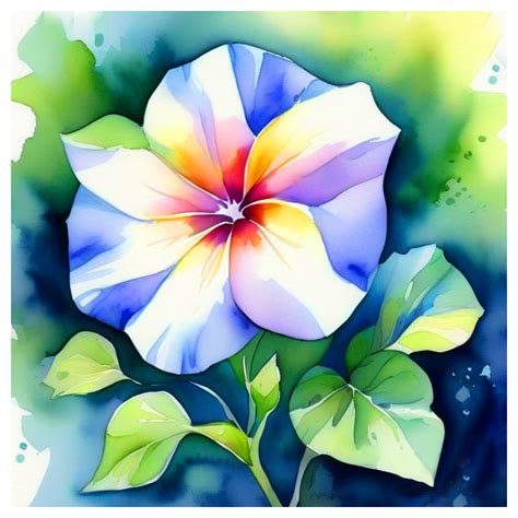 Morning Glory Flower Watercolor Sketch Drawing Clipart Clipart Nepal